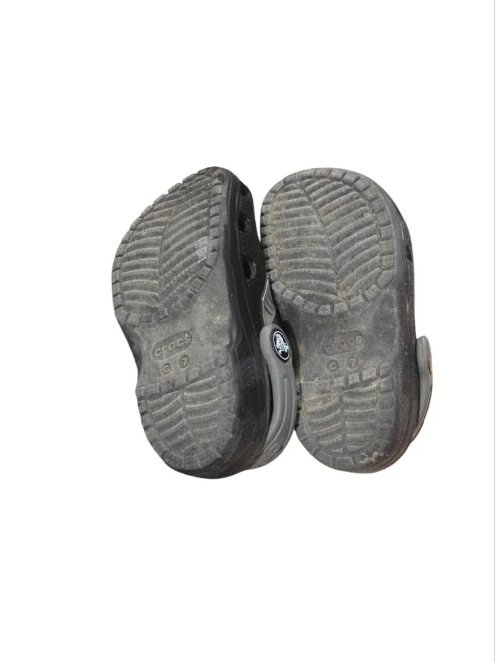Crocs Toddler Shark Clog Shoes in Gray and Black Size 7